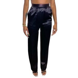 Pierre Cardin Vintage Oilslick Purple Satin Tailored Trousers